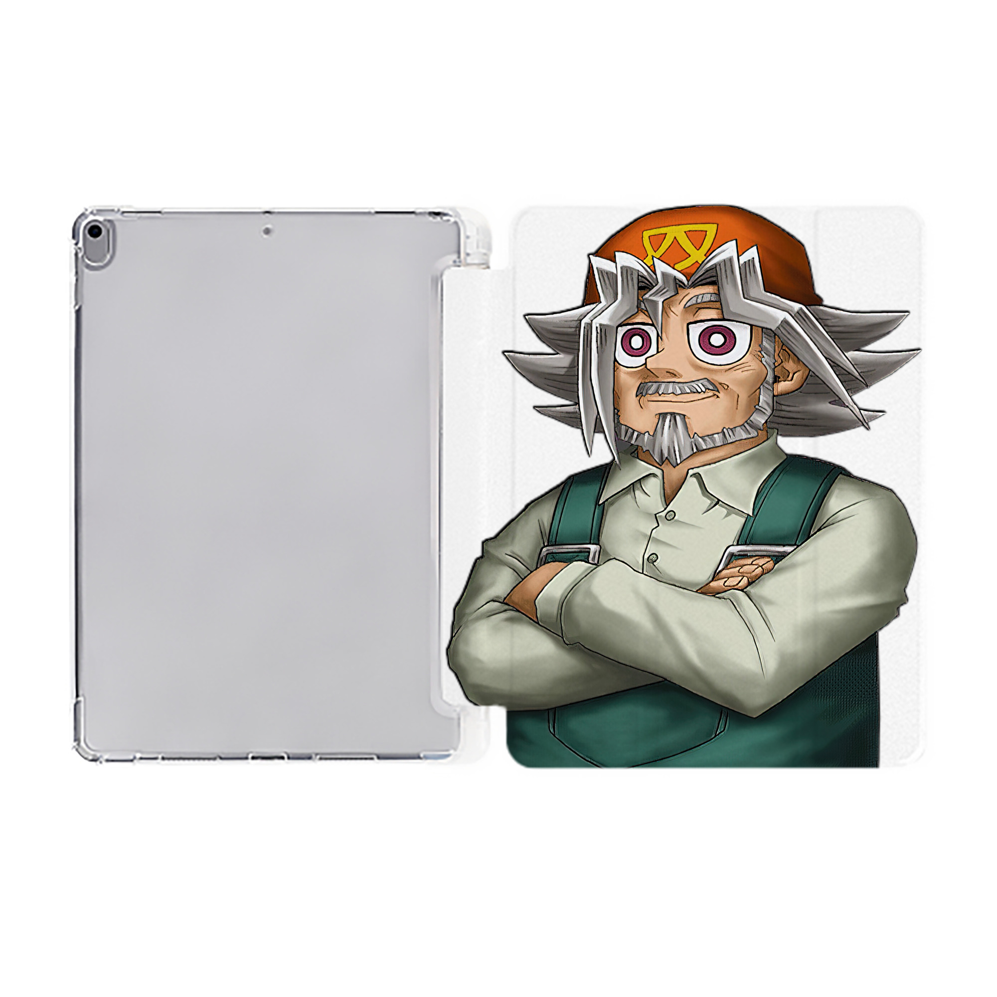 （画像用） 遊☆戯☆王 Yu-Gi-Oh! IPad ケース ペン収納付き 三つ折りスタンド PUレザー×シリコン 対応機種9.5/10.5/10.9インチ